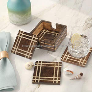 ARTISAN CRAFT Classic Style Rectangle Wooden Eco-Friendly Customized <b>Drink</b> <b>Coasters</b> Best Quality Handmade Tabletop Tablemat Pads - Product Image 4