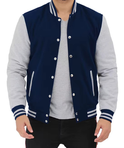 Vestes décontractées pour hommes, streetwear, veste varsity, veste bomber en cuir, style universitaire, veste streetwear tendance en cuir véritable - Product Image 4
