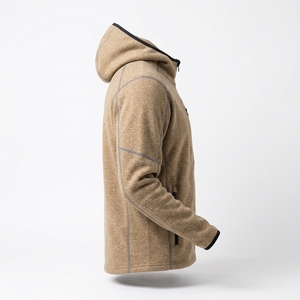 Chaqueta de Forro Polar con Capucha para Hombre, Cierre Completo, Color Marrón Claro, Abrigo Deportivo Cálido para Invierno - Product Image 3