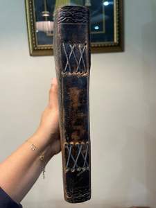 สมุดบันทึกหนังลายนูนรูปหัวใจทำมือ - ไดอารี่วินเทจพร้อมกระดาษฝ้ายขอบดิบ เย็บเข้าเล่ม เหมาะสำหรับเป็นของขวัญและใช้สำหรับวาดภาพ - Product Image 4