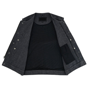 Gilet en jean sans manches pour homme, style motard, vintage, décontracté, en coton, pour clubbing et mode, vente en gros personnalisée - Product Image 6