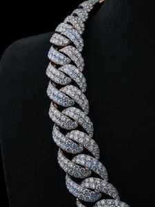 Custom 26mm Lab Grown Cuban <b>Chain</b> 925 Sterling Silver Massive Mosaic Cut <b>Iced</b> <b>Out</b> Necklace Wholesale B2B Jewelry Factory Price - Product Image 5