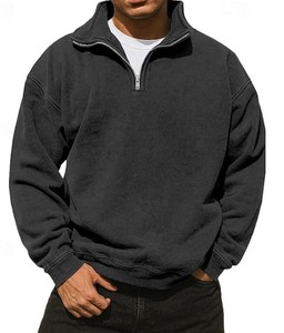 Custom Quarter Zip Sweatshirt Premium Cotton Fleece Sweatshirt Mock Neck Pullover Casual Streetwear Layering Daily Wear & Unisex - Product Image 4