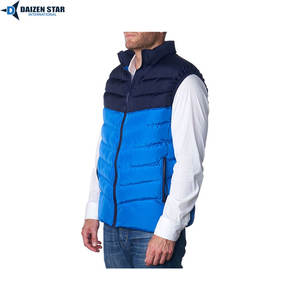DAIZEN STAR INTERNATIONAL Gilet matelassé pour homme, style streetwear d'hiver, extérieur en laine, rembourrage en polyester, coupe-vent, anti-UV, fermeture éclair - Product Image 2