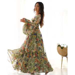 Sunaina Pista Colorful Floral Vestido Digital Impreso Faux Georgette DKB-267 - Product Image 6