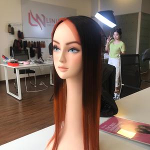 Super sedoso hueso recto Ombre Color naranja Super largo tamaño encaje frente peluca vietnamita extensiones de cabello crudo 100% cutícula alineada - Product Image 1