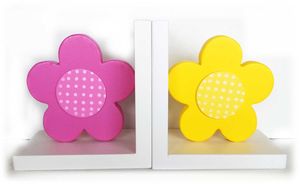 Sujetalibros de Madera con Diseño Floral, Color Rosa, Decorativos, para Estantes del Hogar - Product Image 2