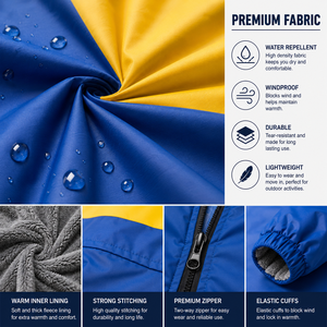 Chaqueta Parka Personalizada con la Bandera de Suecia, Impermeable, Cortavientos, Forrada de Forro Polar, con Capucha, Abrigo Largo para Natación, Surf y Deportes al Aire Libre - Product Image 5