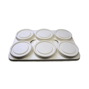 Wholesale <b>Biodegradable</b> Recycled Kraft <b>Paper</b> Beer Can Holder Replacement Molded Pulp Compostable Beverage Carrier 6th Can Holder - Product Image 4