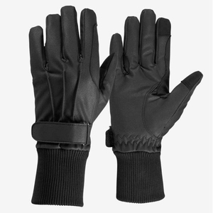 Custom Leather Long Winter Waterproof Silicone Printed Horse Riding <b>Gloves</b> <b>Warm</b> Insulated Equestrian Unisex Hook Loop Closure - Product Image 1