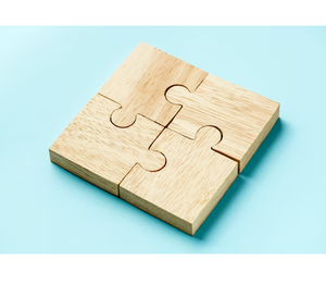 Wooden 4 pieces <b>Puzzle</b> Design Coaster Handmade Premium Quality Wooden Crafts For Dining <b>Table</b> Tea Cup Heat Installation Mats - Product Image 1