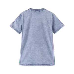 Chemise en denim premium AKA pour femme, motif lettres grecques, tissu de haute qualité, haut décontracté à col rond - Product Image 2