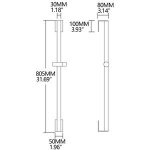 Barra scorrevole per doccia in acciaio inossidabile da 31,5 pollici, senza foratura, nera, per tende da doccia - Product Image 6