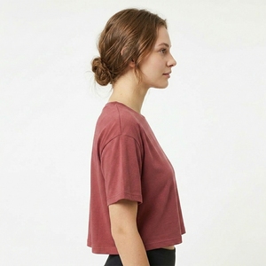 เสื้อยืดครอปผู้หญิง ผ้าฝ้ายรักษ์โลก 95% ผสมสแปนเด็กซ์ 5% พิมพ์โลโก้ตามสั่ง ทรงเข้ารูป สไตล์สตรีทแวร์ สำหรับผู้หญิงและเด็กทารก - Product Image 2
