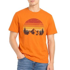 T-shirts pour hommes en coton 100% imprimé graphique marron, col rond, coupe classique, manches courtes, style streetwear, décontractés - Product Image 3