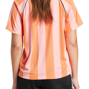 Maillot de football américain court à rayures et col en V pour femme, style streetwear Y2K, uniforme d'équipe personnalisé, fournisseur OEM de vêtements de sport, commandes en gros - Product Image 2