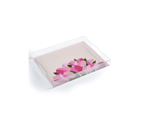 Plateau en acrylique pour cuisine, salle à manger, fête et décoration intérieure, artisanat naturel, forme rectangulaire moderne, plateau de service - Product Image 1