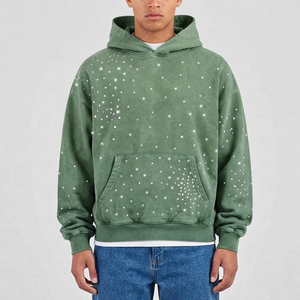 Sudadera con Capucha de Diseño Moderno para Hombre, con Pedrería, de la Mejor Calidad, Transpirable, a Bajo Precio, con Efecto Desgastado por el Sol - Product Image 1