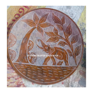 Soporte para Incienso de Piedra Natural, Diseño Floral y de Elefante Hecho a Mano con Acabado Pulido, para Hoteles o Restaurantes de Lujo - Product Image 2