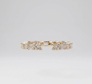 <b>Custom</b> Open Gap <b>Ring</b> 1.22 ctw CVD HPHT 14K Gold Real Lab Grown Diamond Wedding <b>Ring</b> Open Wedding Band Women's Cuff Stacking <b>Ring</b> - Product Image 1
