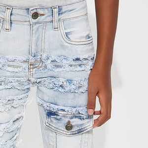 Everyday Essential Boys Cotton Rich <b>Denim</b> Pants With Flexible Soft And Comfortable <b>Material</b> For Bulk Order Solid Color With Logo - Product Image 3