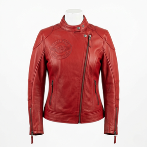 Women's Slim Fit Leather <b>Biker</b> <b>Jacket</b> | High Performance Racing Apparel | OEM - Product Image 2