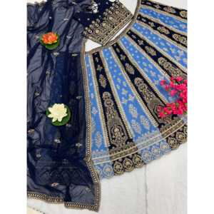 Lehenga Choli de Fiesta para Mujer de Diseñador con Elegante Bordado - Product Image 2