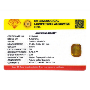 Handcrafted 7.25 Carat Yellow Sapphire Loose Gemstone-Cushion Cut 4x6mm AAAAA Quality for Fine Jewelry - Product Image 4