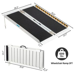 Rampa Pieghevole in Alluminio da 3 Piedi per Scooter e Sedie a Rotelle, Dispositivo di Assistenza Portatile Antiscivolo - Product Image 5