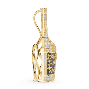 Colgante Aurum Diam de Plata de Ley 925 con Baño de Oro de 18K, Estilo Hip Hop, para Niños, con Moissanita de Corte Brillante y Microincrustaciones, Certificado EGL - Product Image 6