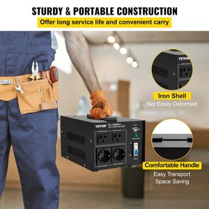 Heavy Duty 1000W convertitore Step Up/Down trasformatore 240V 110V 110V 240V 5V porta USB CE certificata 1 US 1 UK 1 Adattatori da viaggio - Product Image 6