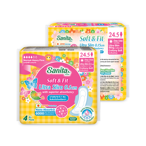 Sanita Soft & Fit Ultra Slim 0.1cm, Toalla Sanitaria con Alas de 24.5cm para Uso Diurno, Alta Absorbencia, 4 Unidades - Product Image 3