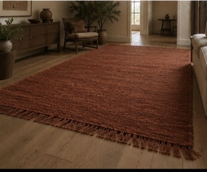 Tapis en jute tressé à la main SOUMAK WEAVE, classique, réversible, à motif uni, à poils plats, grande surface, pour salon, Uttar Pradesh - Product Image 3