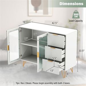 33.5 Inch Versatile Multi-Functional <b>Storage</b> Cabinet for Kitchen/Dining Room/Living Room Buffet <b>Sideboards</b> Product - Product Image 4