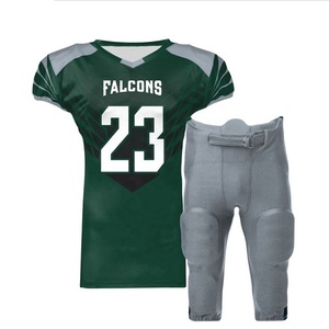 New High Quality Custom Breathable <b>Men's</b> American Football Uniform Set Short Sleeve Polyester Jerseys Pants Sublimation Front - Product Image 2