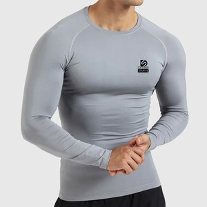 Customized Your Own Logo <b>Men</b> <b>Compression</b> <b>Shirts</b> Quick Dry Breathable Eco-Friendly Spandex/Polyester Long Sleeves High Quality - Product Image 1