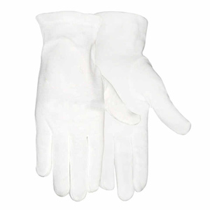 Premium Quality Masonic White Full Finger Gloves Solid Color Fabric Material Classical Style Sew-On Application - Product Image 3