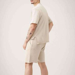 Ensemble été homme en coton, directement de l'usine, respirant, short et t-shirt, 2 pièces, vêtements de sport décontractés - Product Image 6