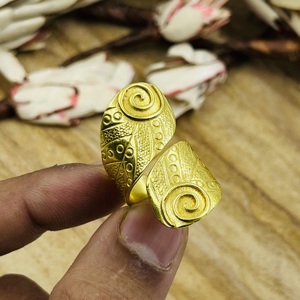 Trendy Design Shield Rings Boho Brass Tribal For Women Antique Brass Finish Swirl <b>Wrap</b> Statement Jewelry For Wholesale/OEM/ODM - Product Image 2