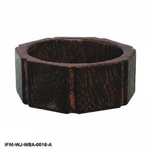 Handmade Antique Dark <b>Wood</b> Octagonal <b>Bangle</b> Chunky Boho Statement Bracelet Natural Rustic Timber Wristwear - Gift for Her - Product Image 5