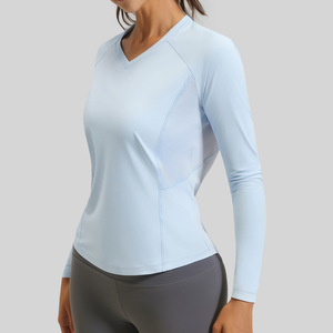 Chemise de course et de fitness pour femmes, manches longues, légère, col en V, nouvelle fabrication - Product Image 4
