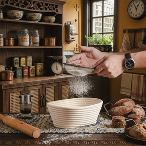 Wholesale Natural Oval Rattan Bread Proofing Basket Wicker Dough Fermentation Basket Sourdough Banneton Bread Baskets with Linen - Product Image 6