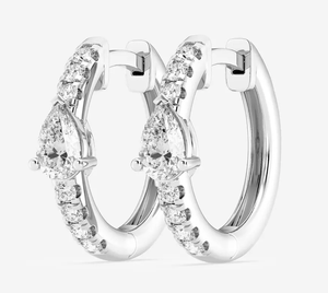 <b>Hoops</b> Earrings Diamond Earrings Gold and <b>Silver</b> Earrings Lab Grown Diamonds Earrings <b>Hoops</b> Fine Jewelry for Women - Product Image 5