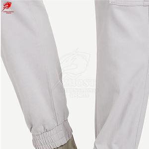 Light Gray Men's Utility Hiking Cargo Jogger Pants Breathable Quick Dry 97% Cotton Drawstring Closure Multiple Pockets Casual - Product Image 6