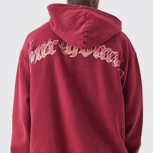 เสื้อฮู้ดดี้ผู้ชายพิมพ์ลายสกรีนแบบแอซิดวอช ระบายอากาศได้ดี ผลิตจากผ้าฝ้ายฟลีซ 100% เป็นมิตรต่อสิ่งแวดล้อม เหมาะสำหรับฤดูใบไม้ร่วง ทรงโอเวอร์ไซส์ หนัก 450 GSM ผ้าฝรั่งเศส ลดราคาพิเศษ - Product Image 6