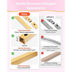 Set of 3 Stable Structure Easy Assembly Gold Metal Arch <b>Backdrop</b> <b>Stand</b> 8/7.2/6.6ft for Wedding & Birthdays - Product Image 3