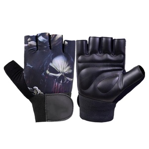 Guantes Deportivos Personalizados al por Mayor, sin Dedos, con Correa Larga, Hechos de Cuero de Alta Calidad para Levantamiento de Pesas - Product Image 1