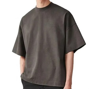 Camiseta Casual de Manga Corta para Hombre 2026, 100% Algodón, Cuello Redondo, Diseño Liso, Transpirable, Estilo Jersey, Diseño Básico, OEM Más Popular - Product Image 1