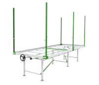 Table hydroponique à hauteur réglable Reinfa-Support mobile monocouche pour la culture des fraises et du chanvre