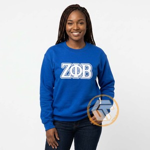 Treasures Greek, Venta al por Mayor, Sudadera Personalizada Bordada Antiarrugas con Frente de Felpa de Algodón Sólido, Zeta Phi Beta, para Mujer, Otoño/Invierno - Product Image 3